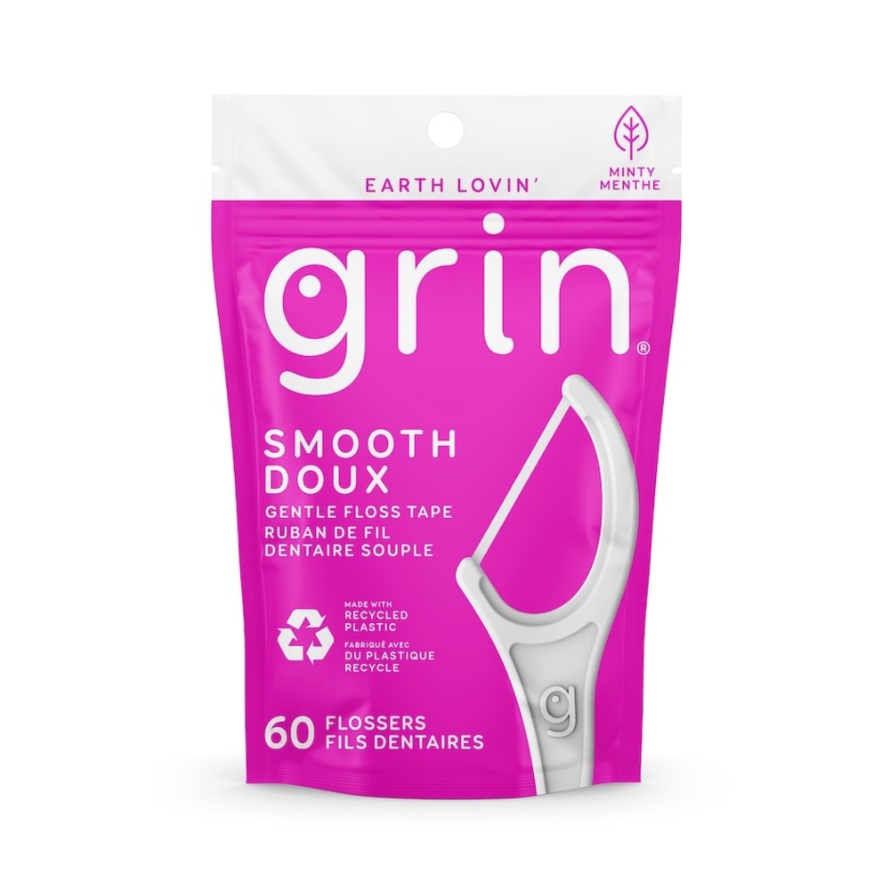 Grin 60 Count Smooth and Gentle Mint Dental Flossers NWT